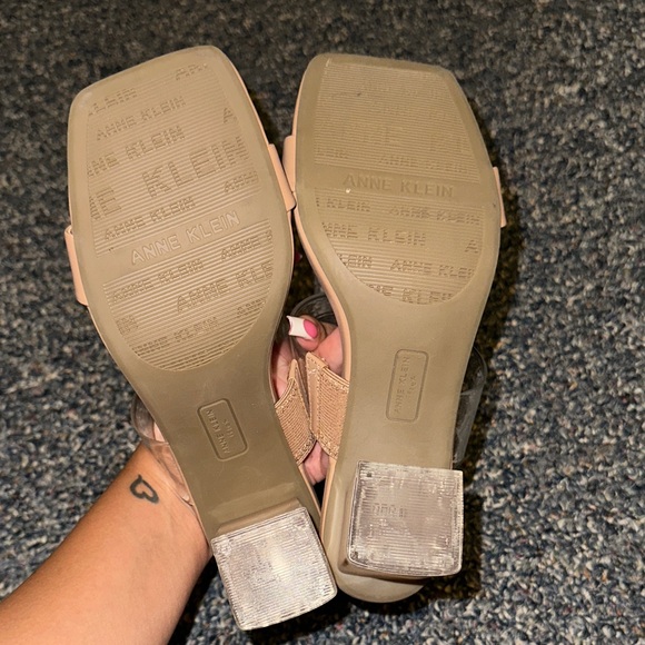 Anne Klein Beige Block Heel Sandals - Picture 2 of 2